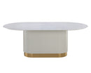 Sunpan Paloma Dining Table - Oval - White Marble - 84"