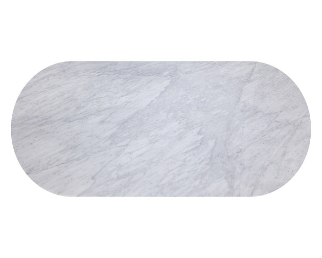 Sunpan Paloma Dining Table - Oval - White Marble - 84"