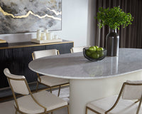 Sunpan Paloma Dining Table - Oval - White Marble - 84"