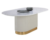 Sunpan Paloma Dining Table - Oval - White Marble - 84"