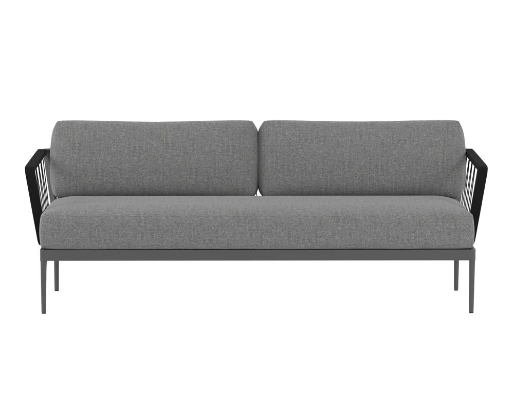 Sunpan Catania Sofa In Dark Grey And Copacabana Grey/Grey And Palazzo Taupe