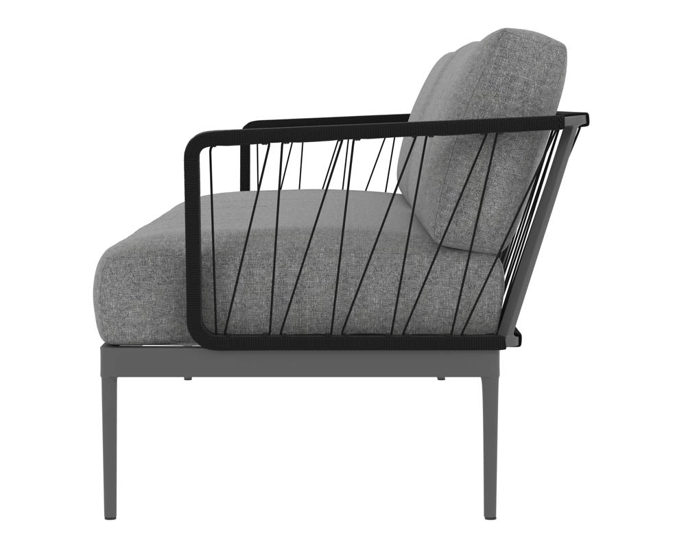 Sunpan Catania Sofa In Dark Grey And Copacabana Grey/Grey And Palazzo Taupe