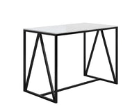 Sunpan Abel Counter Table in Stainless Steel and White Marble