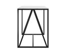 Sunpan Abel Counter Table in Stainless Steel and White Marble