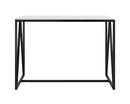 Sunpan Abel Counter Table in Stainless Steel and White Marble