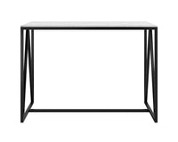 Sunpan Abel Counter Table in Stainless Steel and White Marble
