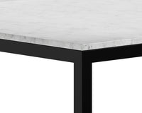 Sunpan Abel Counter Table in Stainless Steel and White Marble
