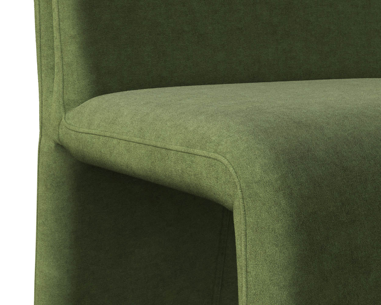 Sunpan Cascata Dining Chair in Effie Linen / Meg Rust / Moss Green / Marseille Black/Camel Leather