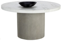 Sunpan Nicolette Dining Table Light Grey - Marble Look 55"
