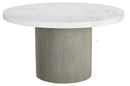Sunpan Nicolette Dining Table Light Grey - Marble Look 55"
