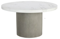 Sunpan Nicolette Dining Table Light Grey - Marble Look 55"