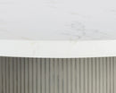 Sunpan Nicolette Dining Table Light Grey - Marble Look 40''/50''