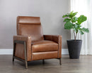 Sunpan Brandon Recliner - Shalimar Tobacco Leather
