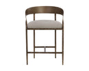 Sunpan Zanatta Counter Stool in Charcoal Black Leather/Tan Leather