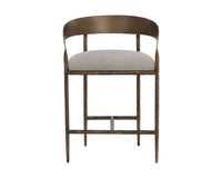 Sunpan Zanatta Counter Stool in Charcoal Black Leather/Tan Leather