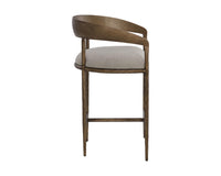 Sunpan Zanatta Counter Stool in Charcoal Black Leather/Tan Leather