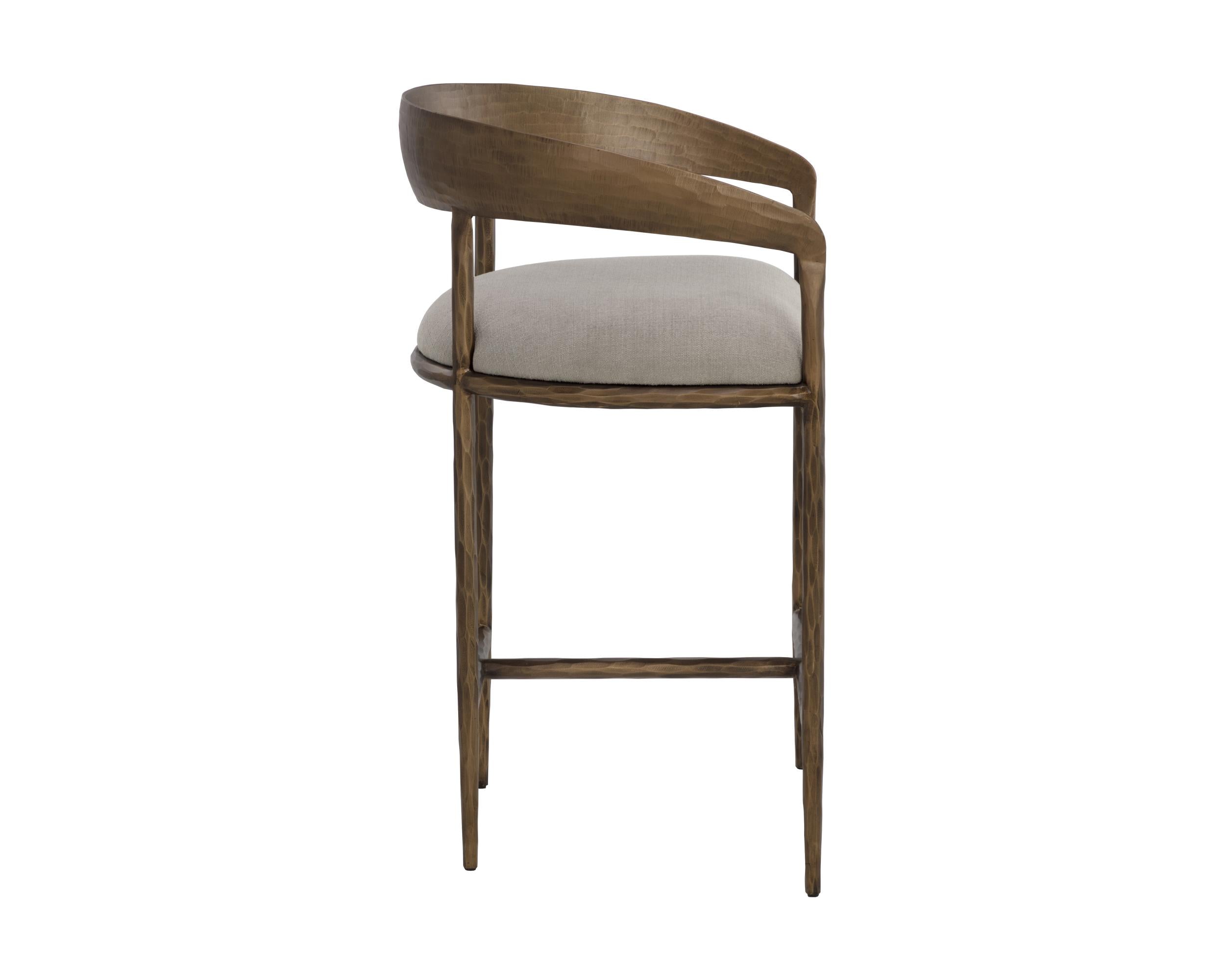 Sunpan Zanatta Counter Stool in Charcoal Black Leather/Tan Leather