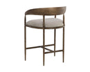 Sunpan Zanatta Counter Stool in Charcoal Black Leather/Tan Leather