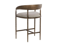 Sunpan Zanatta Counter Stool in Charcoal Black Leather/Tan Leather