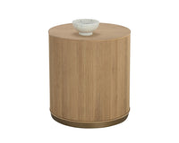 Sunpan Kalla Side Table in Charcoal / Rustic Oak