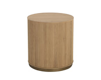 Sunpan Kalla Side Table in Charcoal / Rustic Oak