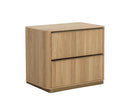 Sunpan Kalla Nightstand in Charcoal / Rustic Oak