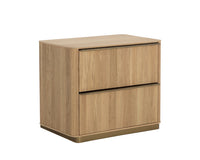 Sunpan Kalla Nightstand in Charcoal / Rustic Oak