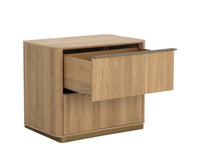 Sunpan Kalla Nightstand in Charcoal / Rustic Oak