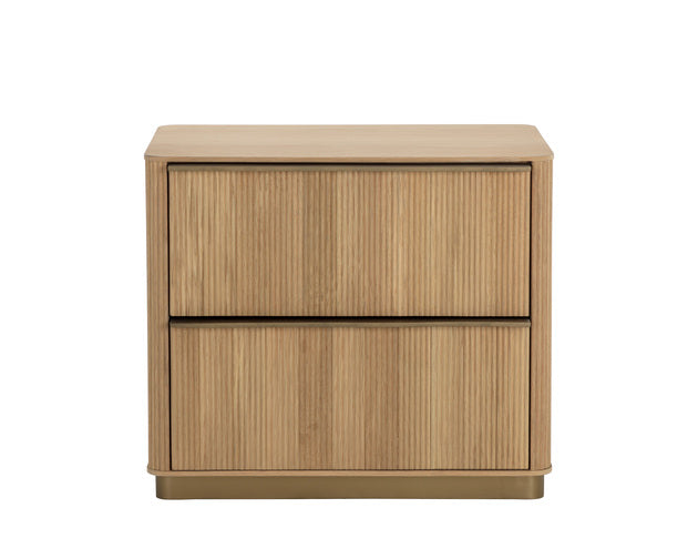 Sunpan Kalla Nightstand in Charcoal / Rustic Oak