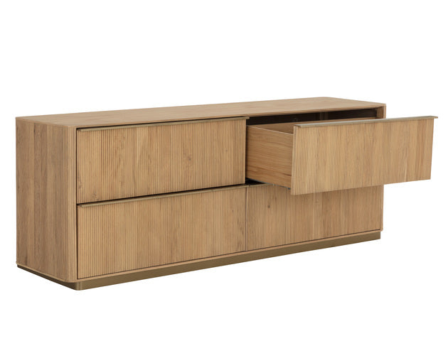 Sunpan Kalla Dresser in Charcoal / Rustic Oak