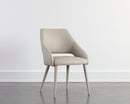 Sunpan Galen Dining Chair in Missouri Cognac / Linea Light Grey Leather