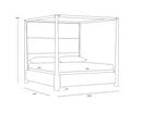 Sunpan Danette Canopy Bed - King Zenith Taupe Grey