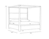 Sunpan Danette Canopy Bed - King Zenith Taupe Grey