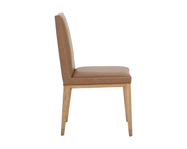 Sunpan Kalla Dining Chair - Milliken Cognac / Monument Oatmeal
