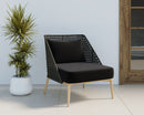 Sunpan Andria Lounge Chair - Palazzo Taupe / Arashi Black