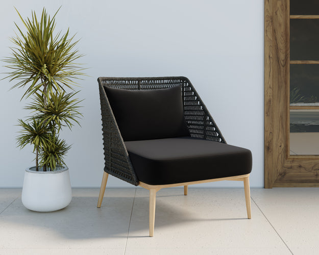Sunpan Andria Lounge Chair - Palazzo Taupe / Arashi Black