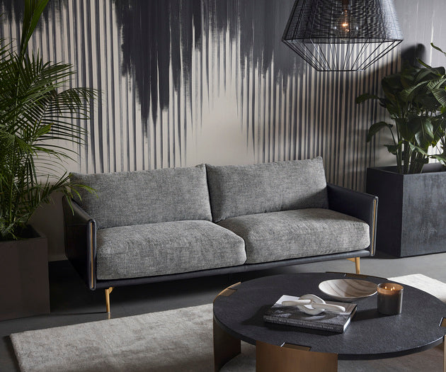 Sunpan Aashi Sofa - Nash Zebra / Coal Black