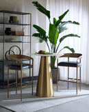 Sunpan Zanatta Counter Stool in Charcoal Black Leather/Tan Leather
