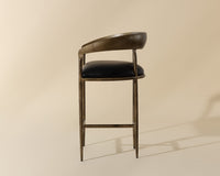 Sunpan Zanatta Counter Stool in Charcoal Black Leather/Tan Leather