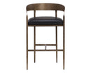 Sunpan Zanatta Barstool in Charcoal Black Leather / Tan Leather