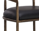 Sunpan Zanatta Barstool in Charcoal Black Leather / Tan Leather