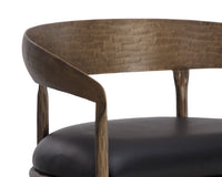 Sunpan Zanatta Barstool in Charcoal Black Leather / Tan Leather