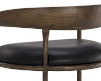 Sunpan Zanatta Barstool in Charcoal Black Leather / Tan Leather