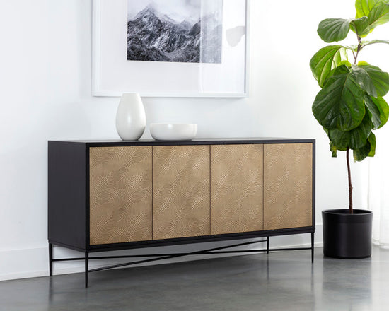 Sunpan Algarve Sideboard Black - Champagne Gold