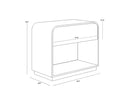 Sunpan Aalgarve Nightstand - Black - Champagne Gold / Grey