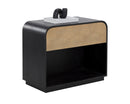 Sunpan Aalgarve Nightstand - Black - Champagne Gold / Grey