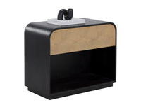 Sunpan Aalgarve Nightstand - Black - Champagne Gold / Grey