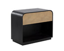 Sunpan Aalgarve Nightstand - Black - Champagne Gold / Grey
