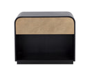 Sunpan Aalgarve Nightstand - Black - Champagne Gold / Grey