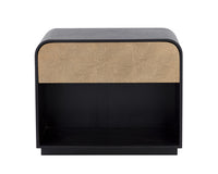 Sunpan Aalgarve Nightstand - Black - Champagne Gold / Grey